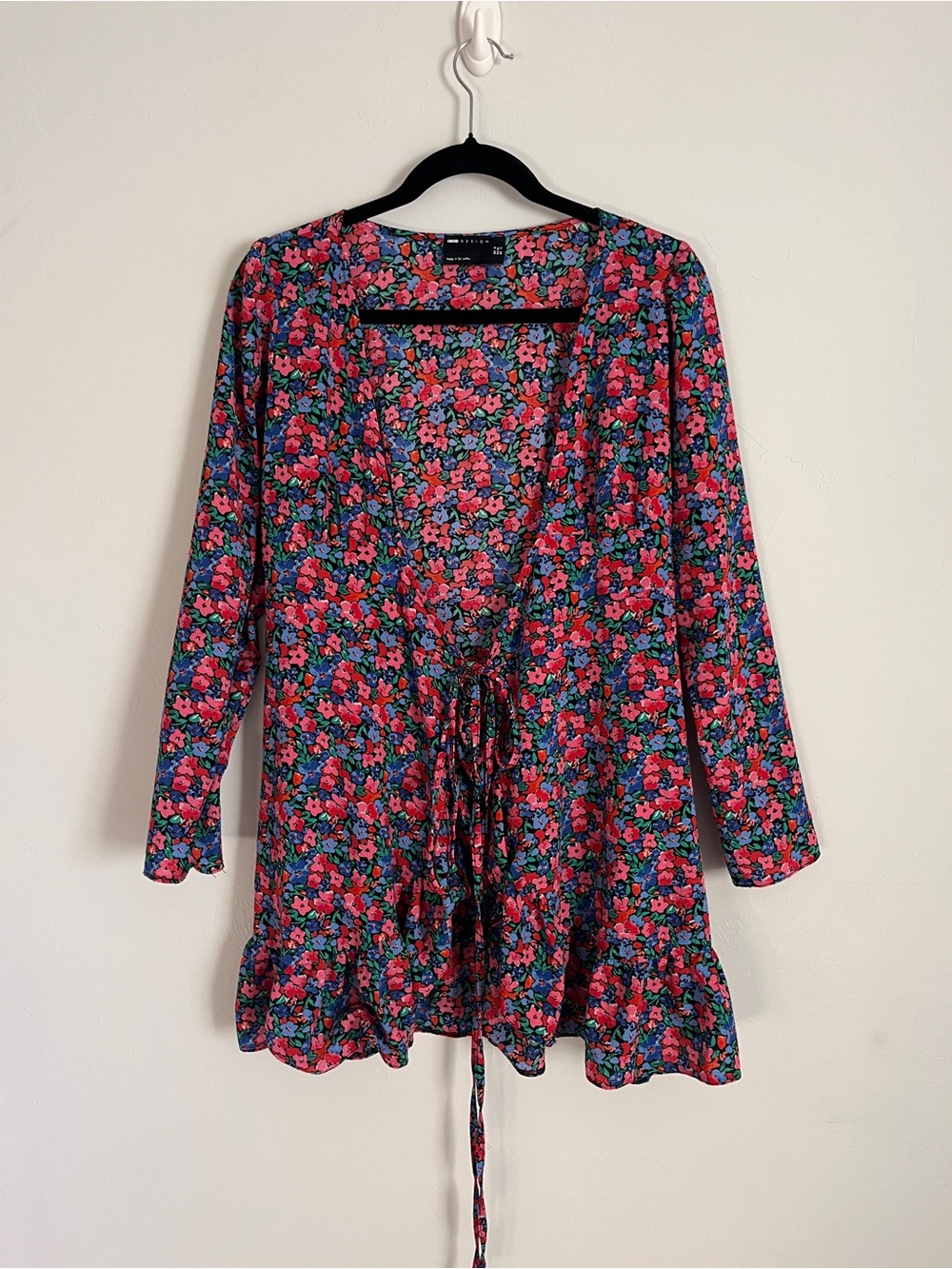 Floral Tie-Front flowy light weight cardigan